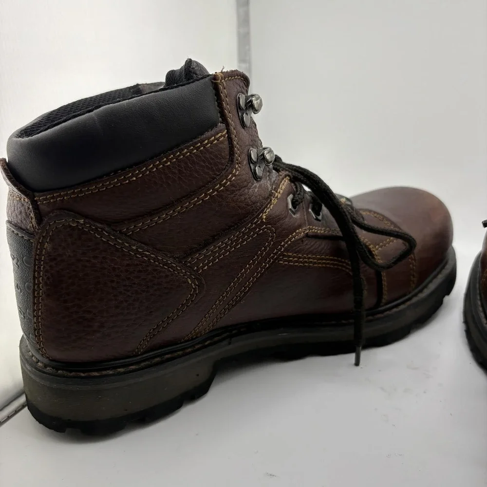 Mack Boots Mens 10 Brown Leather Steel Toe Work Slip Oil Resistant Ankle Safety